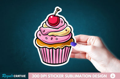 Cupcake Sticker Clipart Sublimation Regulrcrative 