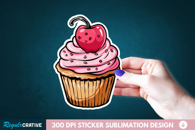 Cupcake Sticker Clipart Sublimation Regulrcrative 