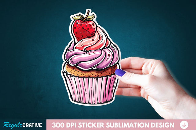 Cupcake Sticker Clipart Sublimation Regulrcrative 