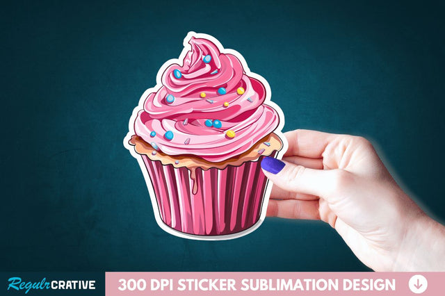Cupcake Sticker Clipart Sublimation Regulrcrative 