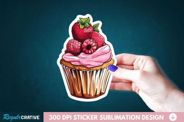 Cupcake Sticker Clipart Sublimation Regulrcrative 
