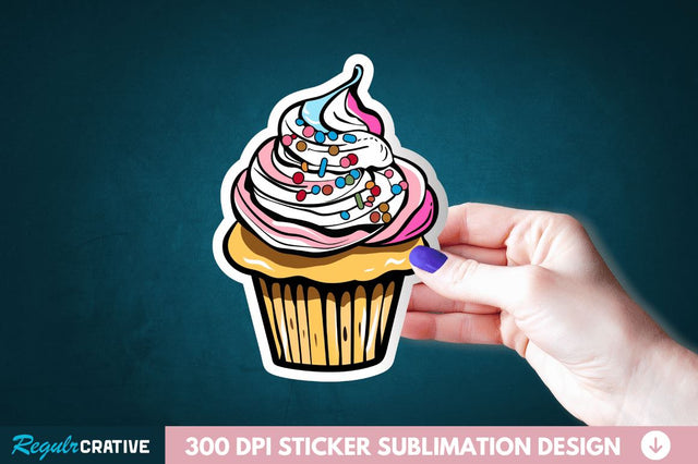Cupcake Sticker Clipart Sublimation Regulrcrative 