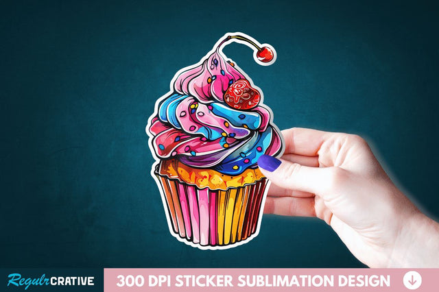 Cupcake Sticker Clipart Sublimation Regulrcrative 