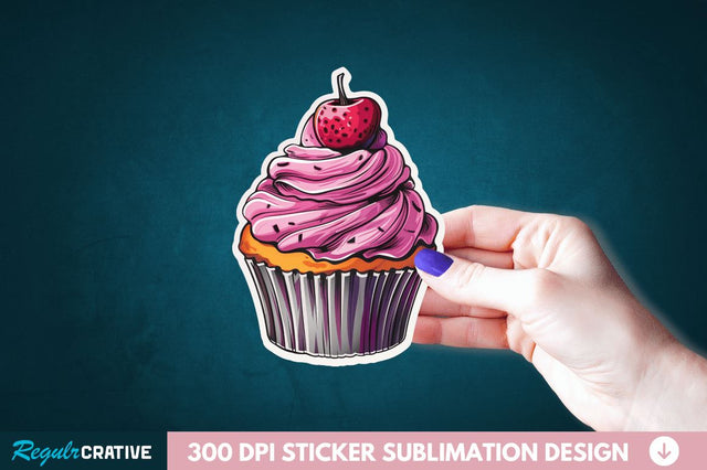Cupcake Sticker Clipart Sublimation Regulrcrative 