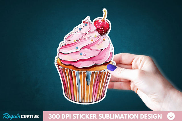Cupcake Sticker Clipart Sublimation Regulrcrative 