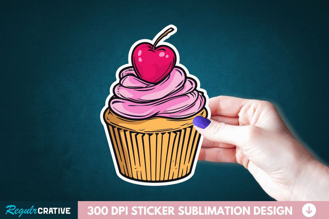 Cupcake Sticker Clipart Sublimation Regulrcrative 