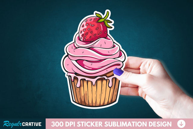Cupcake Sticker Clipart Sublimation Regulrcrative 