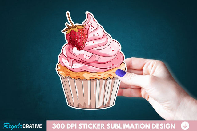 Cupcake Sticker Clipart Sublimation Regulrcrative 