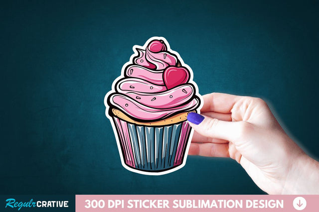 Cupcake Sticker Clipart Sublimation Regulrcrative 