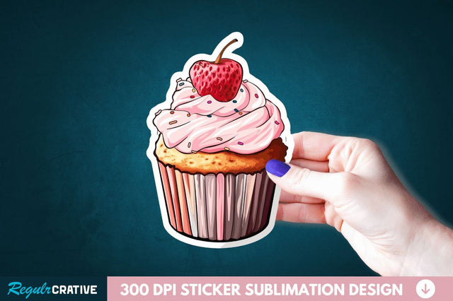 Cupcake Sticker Clipart Sublimation Regulrcrative 