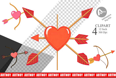 Cupid Bow Clipart Sublimation artnoy 