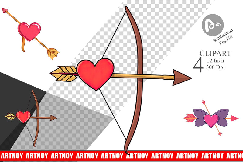 Cupid Bow Clipart Sublimation artnoy 