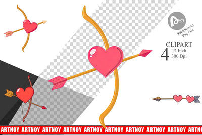 Cupid Bow Clipart Sublimation artnoy 