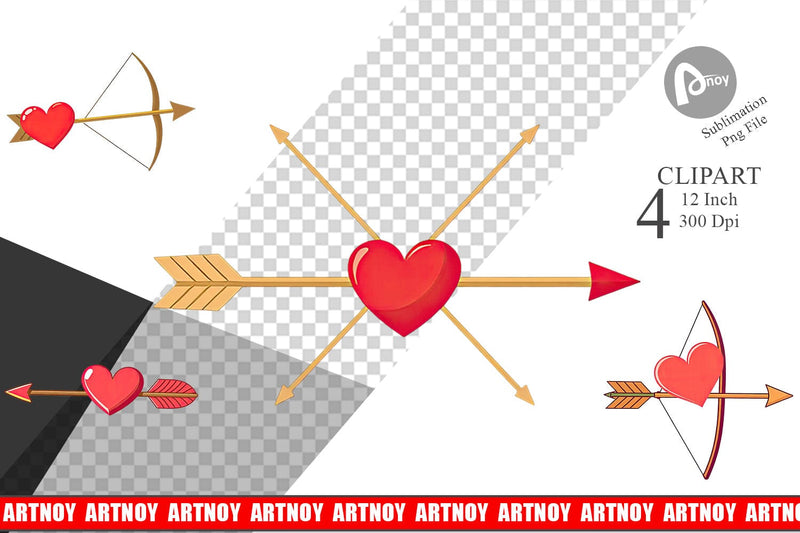 Cupid Bow Clipart Sublimation artnoy 