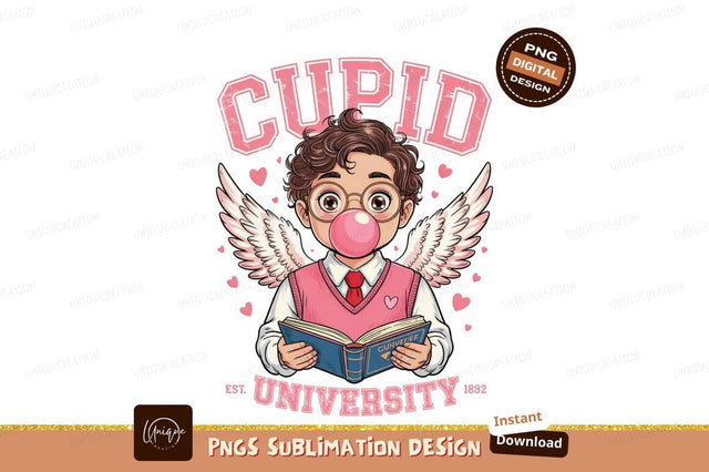 Cupid College Student Blowing Bubble Illustration Design Sublimation Designangry 