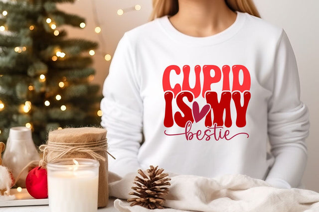 Cupid is my Bestie Retro T shirt Design SVG CraftingStudio 