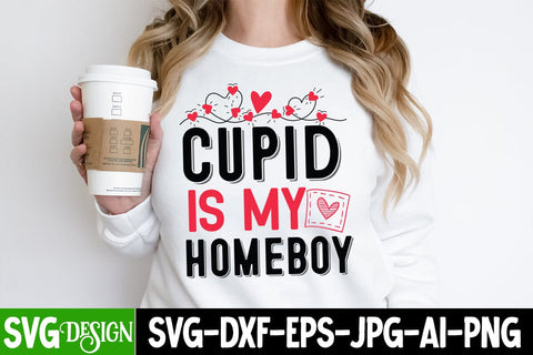 Cupid is my Homeboy SVG Cut File, Cupid is my Homeboy SVG Design Quotes , Valentines SVG,Happy Valentine's Day SVG Cut File SVG BlackCatsMedia 