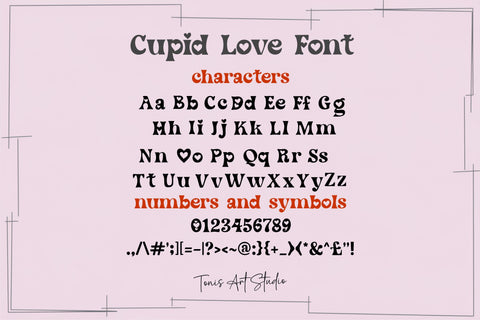 Cupid Love Font | Cute Valentine's Font | Romantic Font Font TonisArtStudio 