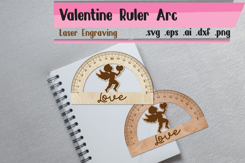 Cupid Ruler Arch - Ruler Protactor - Wooden Ruler SVG zafrans studio 