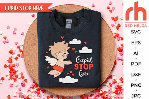 Cupid Stop Here SVG, Valentine’s Day Door Sign Cut File SVG RedHelgaArt 