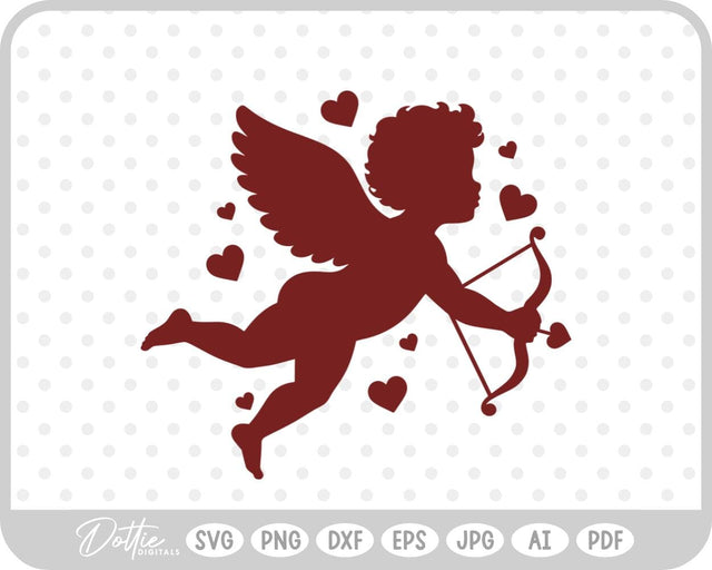 Cupid With Bow And Arrow SVG DottieDigitals 