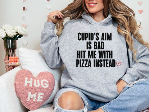 Cupid's Aim Is Bad, Hit Me With A Pizza Instead Funny Valentine SVG PNG DXF EPS SVG So_Fontsy_VIP 