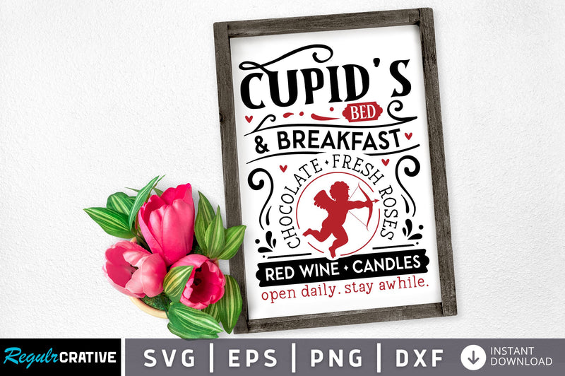 Cupids bed & breakfast chocolate fresh SVG design SVG Regulrcrative 