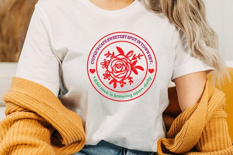 Cupids cafe sweetest spot in town est 1850 love is brewing open daily SVG Angelina750 