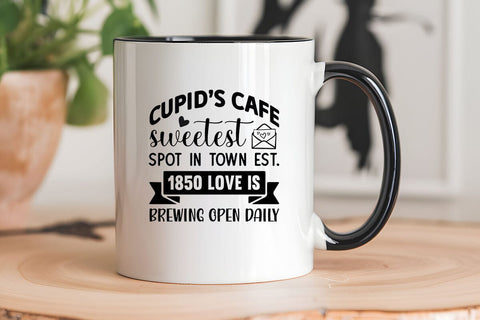 Cupids cafe sweetest spot in town est 1850 love is brewing open daily SVG Angelina750 