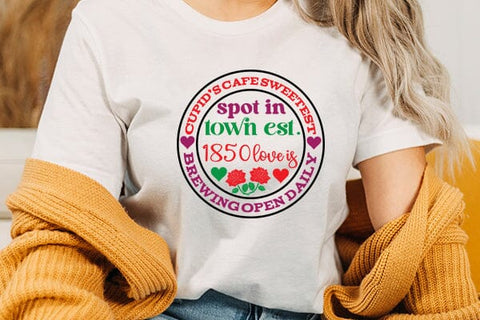 Cupids cafe sweetest spot in town est 1850 love is brewing open daily SVG Angelina750 