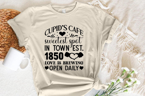 Cupids cafe sweetest spot in town est 1850 love is brewing open daily SVG Angelina750 