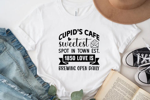 Cupids cafe sweetest spot in town est 1850 love is brewing open daily SVG Angelina750 