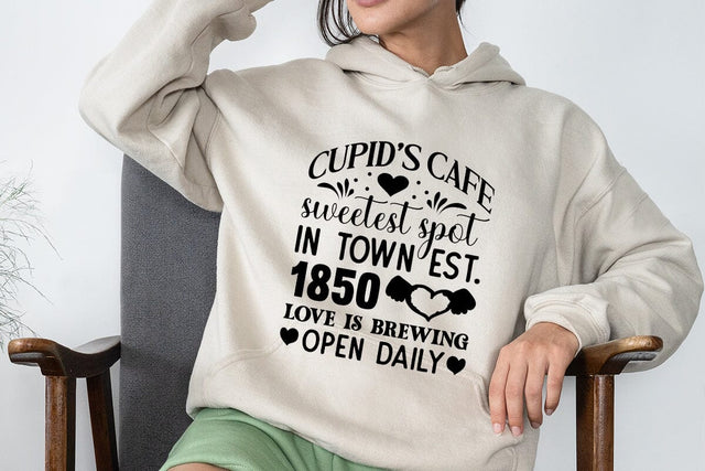 Cupids cafe sweetest spot in town est 1850 love is brewing open daily SVG Angelina750 