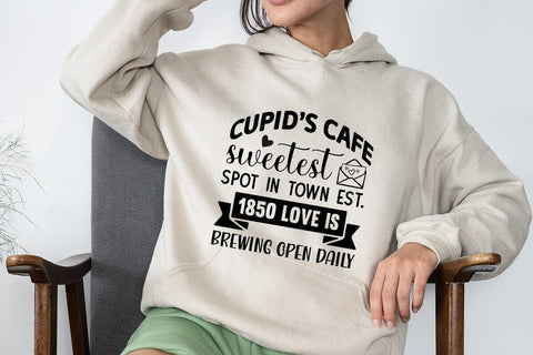 Cupids cafe sweetest spot in town est 1850 love is brewing open daily SVG Angelina750 