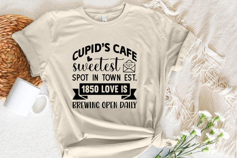 Cupids cafe sweetest spot in town est 1850 love is brewing open daily SVG Angelina750 
