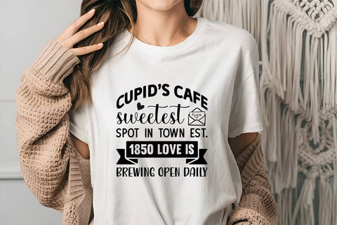 Cupids cafe sweetest spot in town est 1850 love is brewing open daily SVG Angelina750 