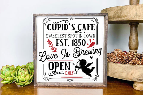 Cupids cafe sweetest spot in town est 1850 love is SVG design SVG Regulrcrative 