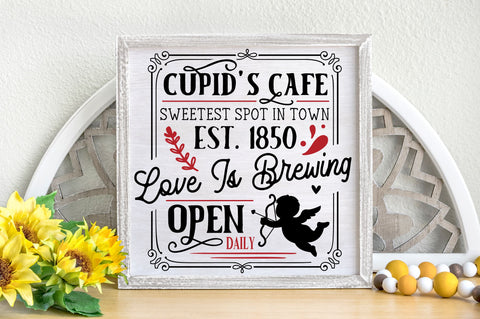 Cupids cafe sweetest spot in town est 1850 love is SVG design SVG Regulrcrative 