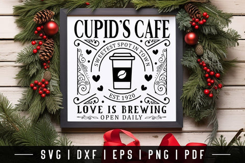 Cupid's Cafe | Valentine Farmhouse SVG SVG CraftLabSVG 