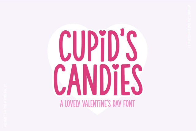 Cupid's Candies Valentine's Day Heart Font Font Blush Font Co. 