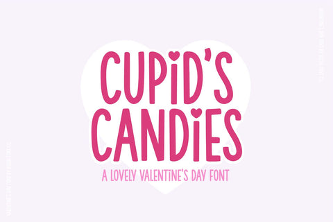Cupid's Candies Valentine's Day Heart Font Font Blush Font Co. 