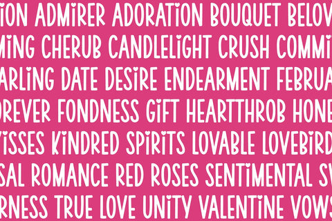 Cupid's Candies Valentine's Day Heart Font Font Blush Font Co. 