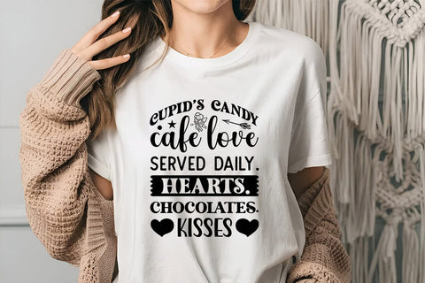 Cupids candy cafe love served daily hearts chocolates kisses SVG Angelina750 