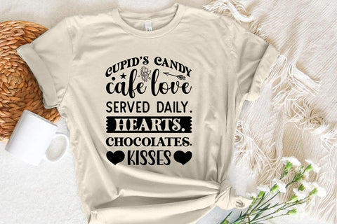 Cupids candy cafe love served daily hearts chocolates kisses SVG Angelina750 
