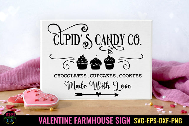 Cupid's Candy Co I Farmhouse Valentine Sign SVG I Valentine SVG SVG Happy Printables Club 