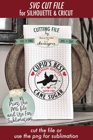 Cupids Cane Sugar SVG - Cupids Cane Sugar PNG Design to use for Sublimation SVG Ewe-N-Me Designs 