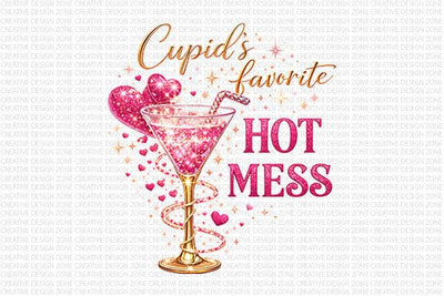 Cupid’s Favorite Hot Mess PNG | Funny Valentine Sublimation Design SVG BillahCrafts 