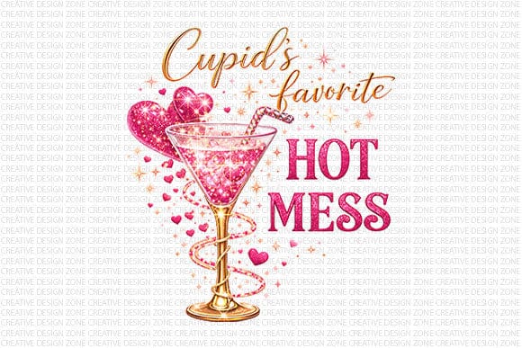 Cupid’s Favorite Hot Mess PNG | Funny Valentine Sublimation Design SVG BillahCrafts 