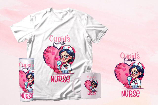 Cupid's Favorite Nurse Clipart PNG Files Sublimation zafrans studio 