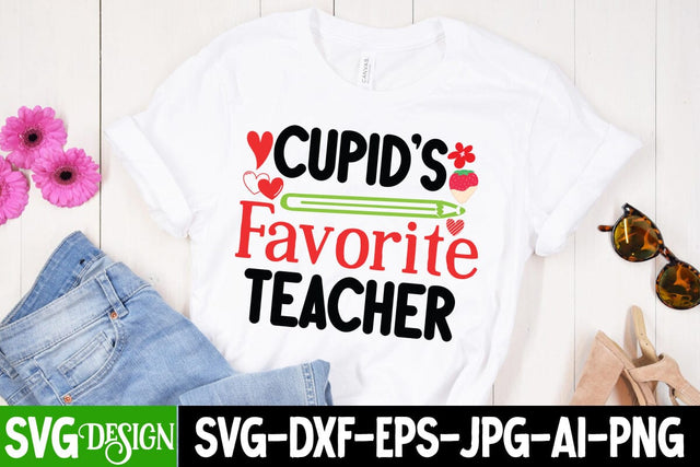 Cupid's Favorite Teacher SVG Cut File, Cupid's Favorite Teacher SVG Design, Valentine's Day SVG Cut File,Happy Valentine's Day SVG ,Valentine SVG Bundle, Love SVG Bundle SVG BlackCatsMedia 